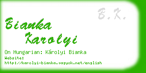 bianka karolyi business card
