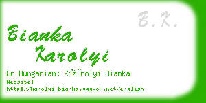 bianka karolyi business card